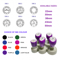 Customised Self-Inking/Pre-Inked ROUND Company Business Rubber Stamp (Assorted Sizes)